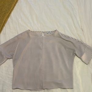 Express pink striped blouse